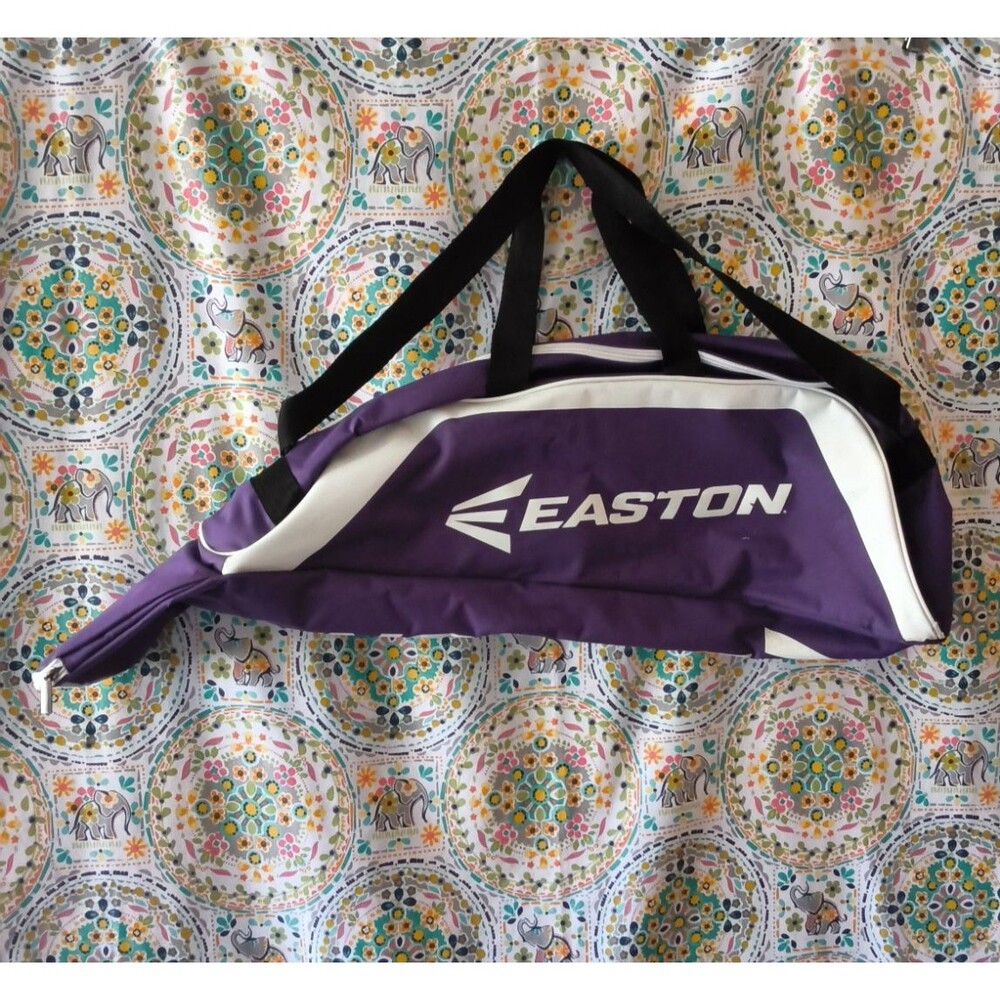 Easton E100T Tote Baseball Softball Bat Bag Purple White Used in Good Condition